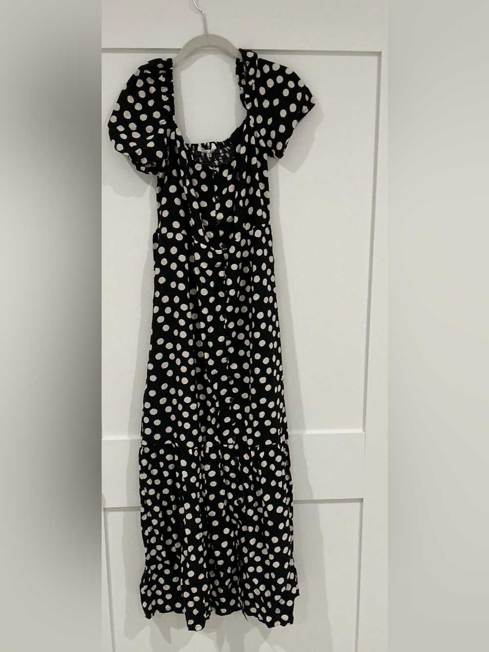 Emerson Fry Black & White Polka Dot Maxi Dress size medium
